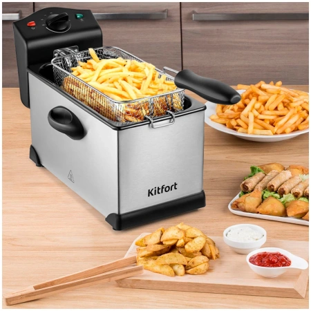 Фритюрница KitFort КТ-4051 серебристый/черный