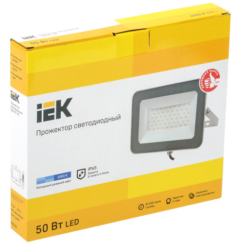 Прожектор Iek LPDO701-50-K03 СДО 07-50 светодиодный серый IP65 6500 K