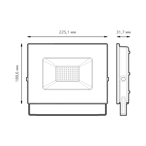 Прожектор уличный Gauss Qplus 688100370 светодиодный 70Вт графитовый