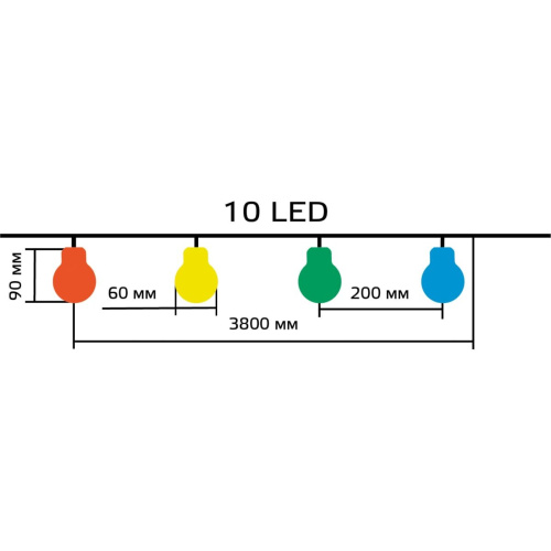 Гирлянда Gauss Solar GS035 нить шарики дл.3.8м